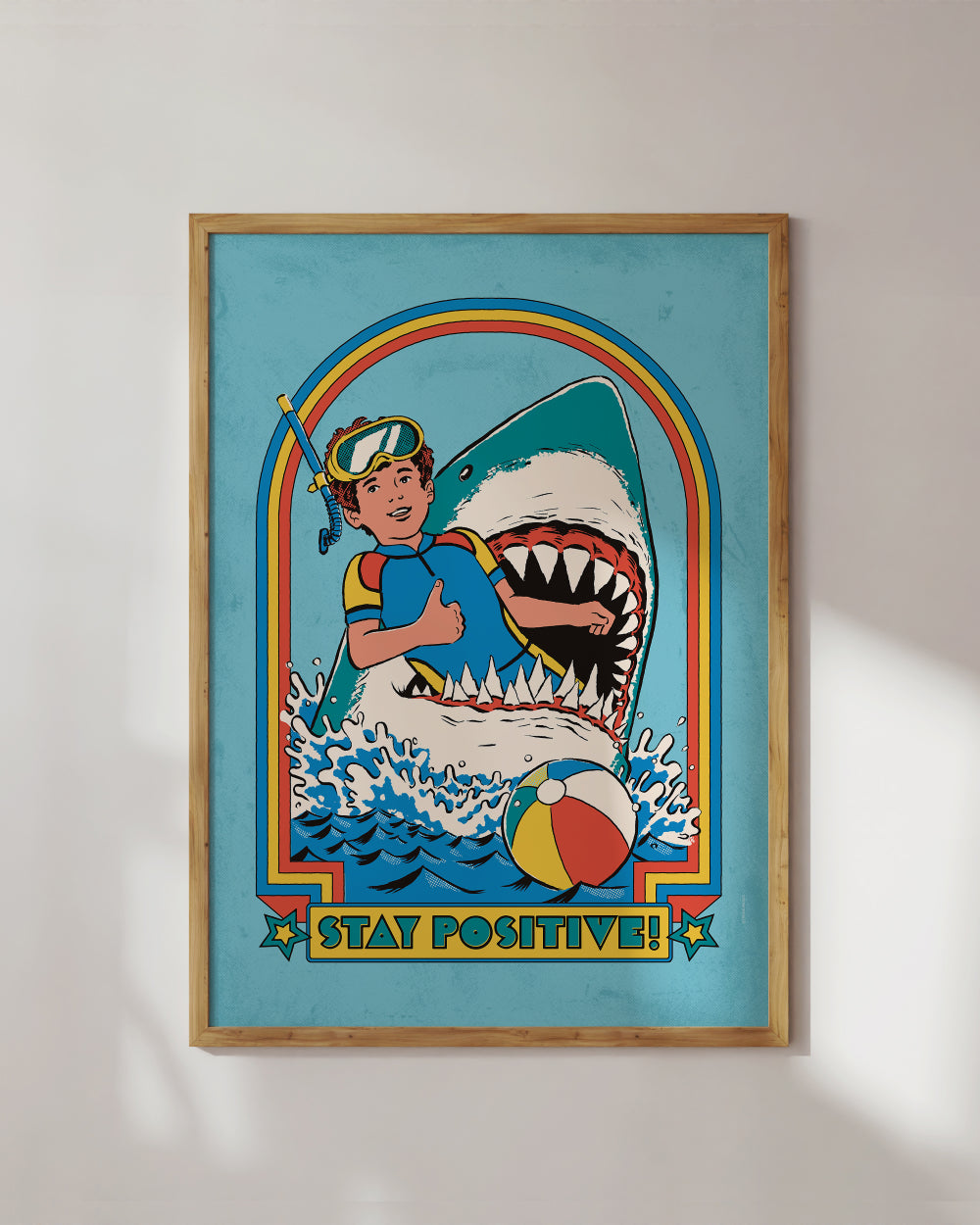 Stay Positive Art Print Online Australia #colour_blue