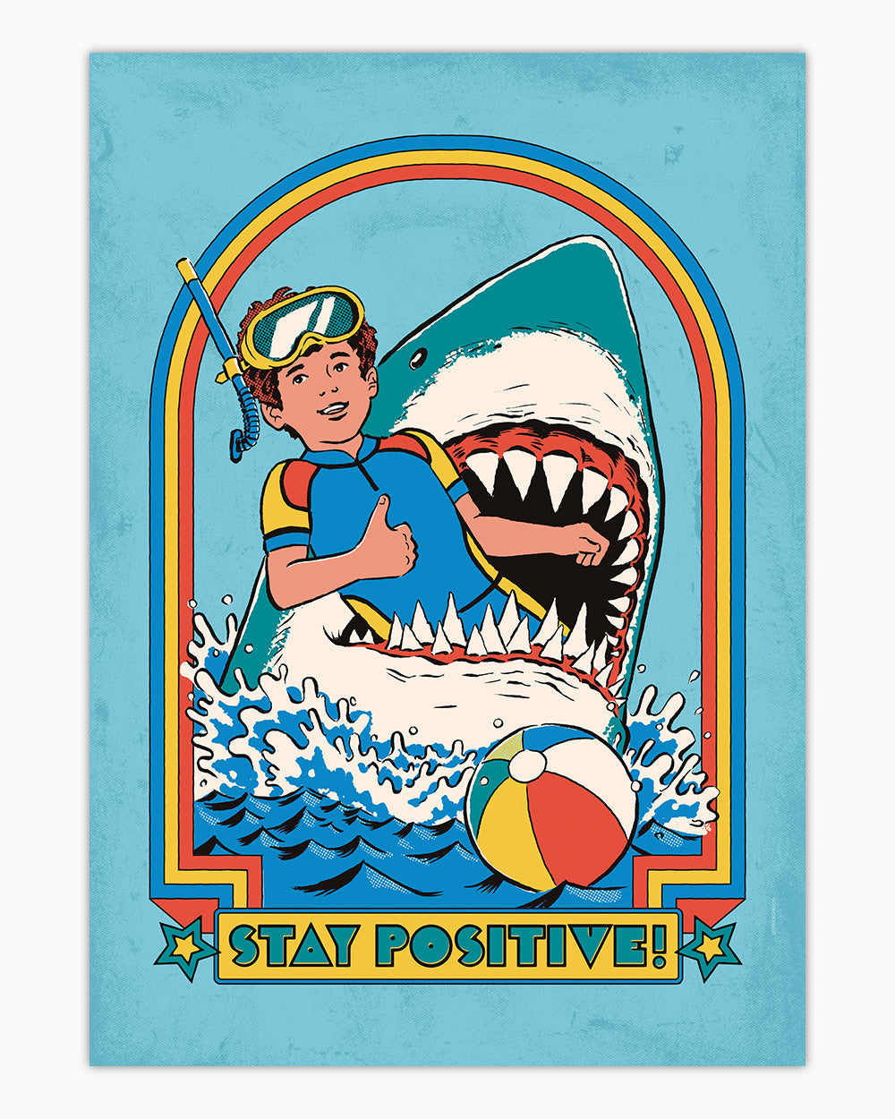 Stay Positive Art Print Online Australia #colour_blue