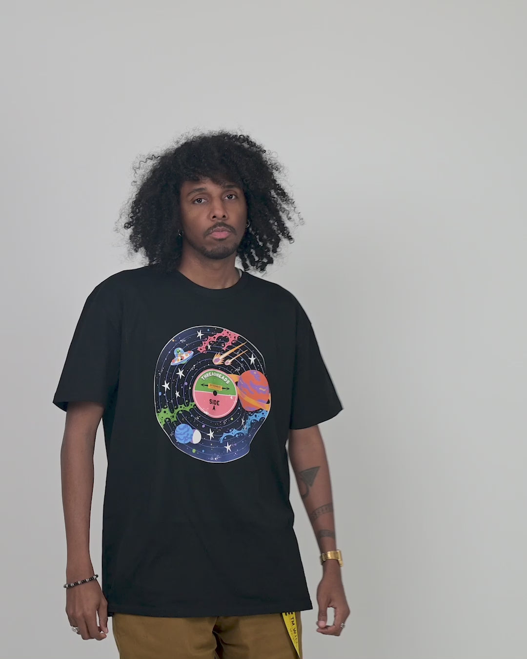 Vinyl Universe T-Shirt Australia Online #colour_black