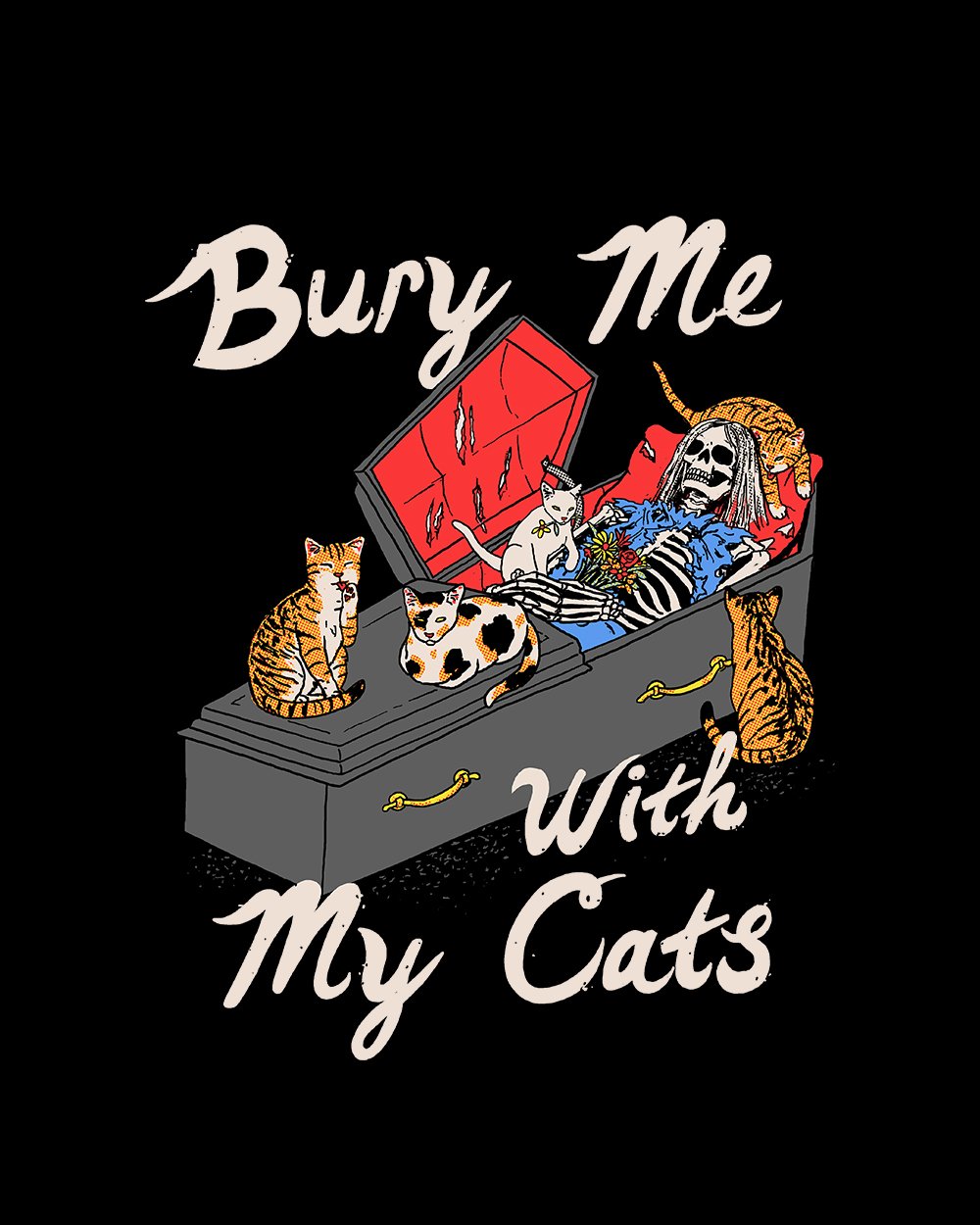 Bury Me With My Cats T-Shirt Australia Online #colour_black