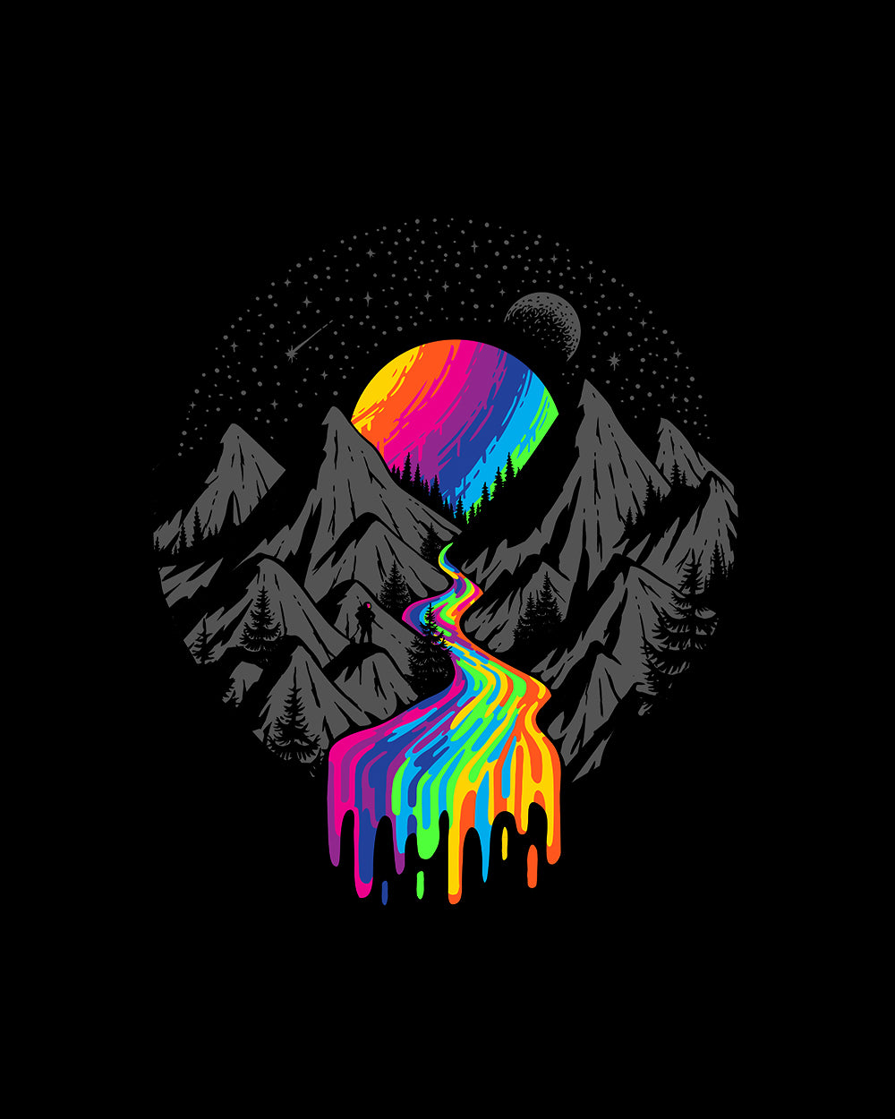Cosmic River T-Shirt Australia Online #colour_black