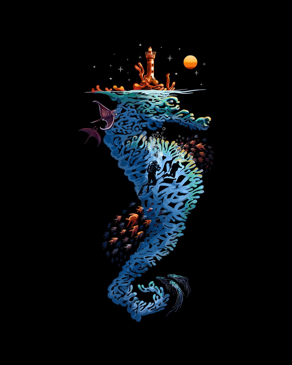 Dream in Blue T-Shirt Australia Online #colour_black