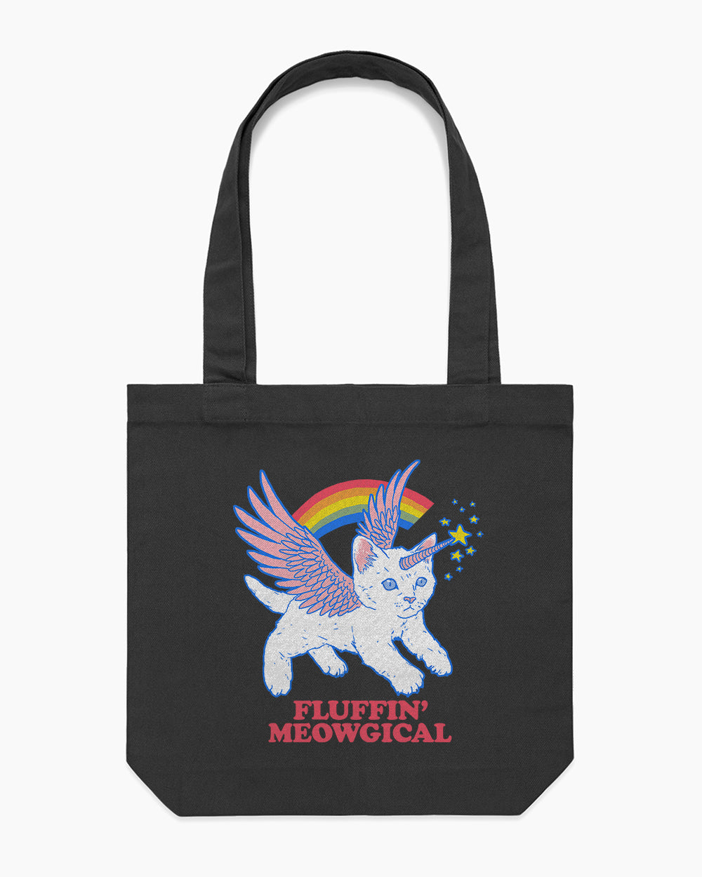 Fluffin Meowgical Tote Bag Australia Online #colour_black