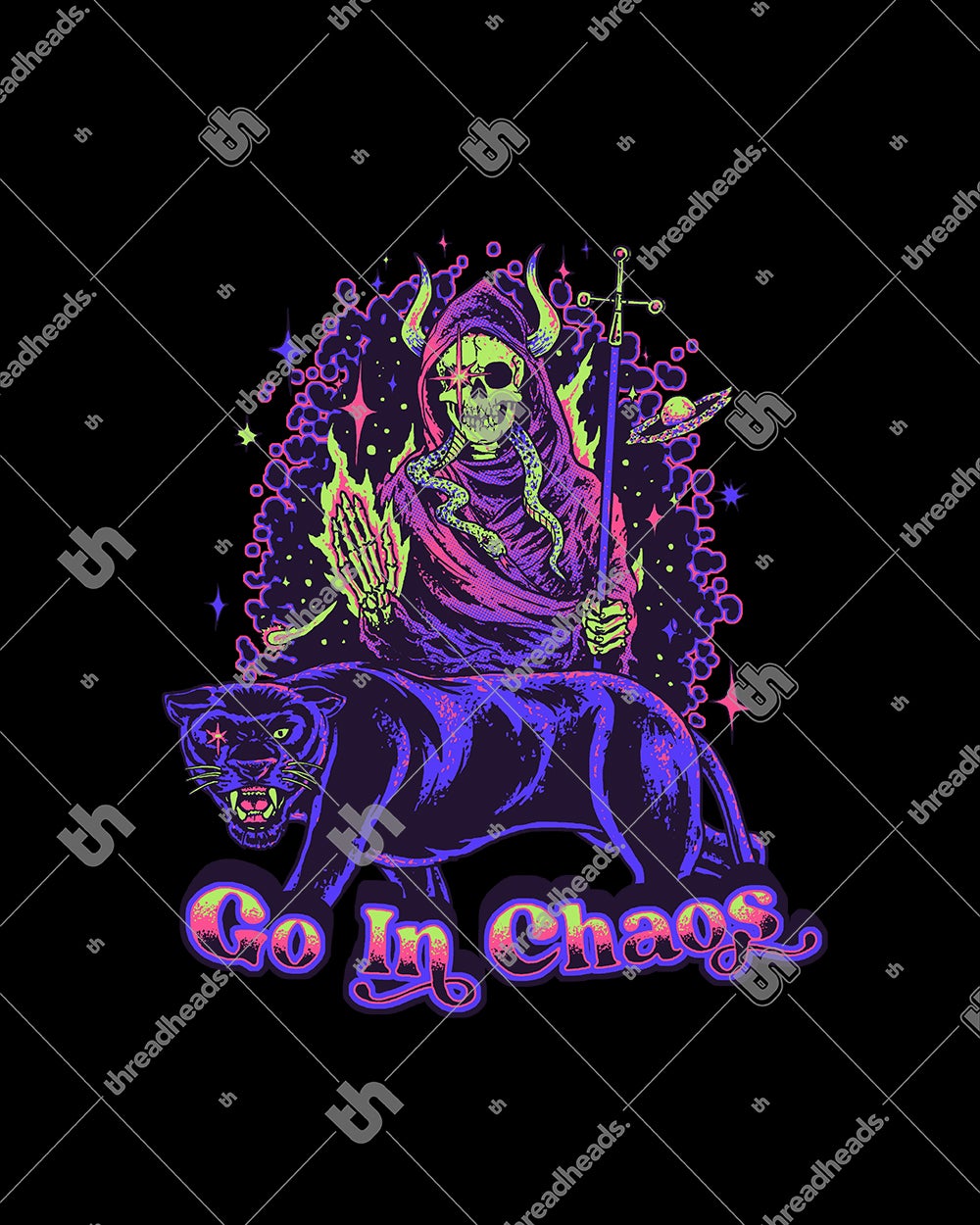 Go in Chaos T-Shirt Australia Online #colour_black