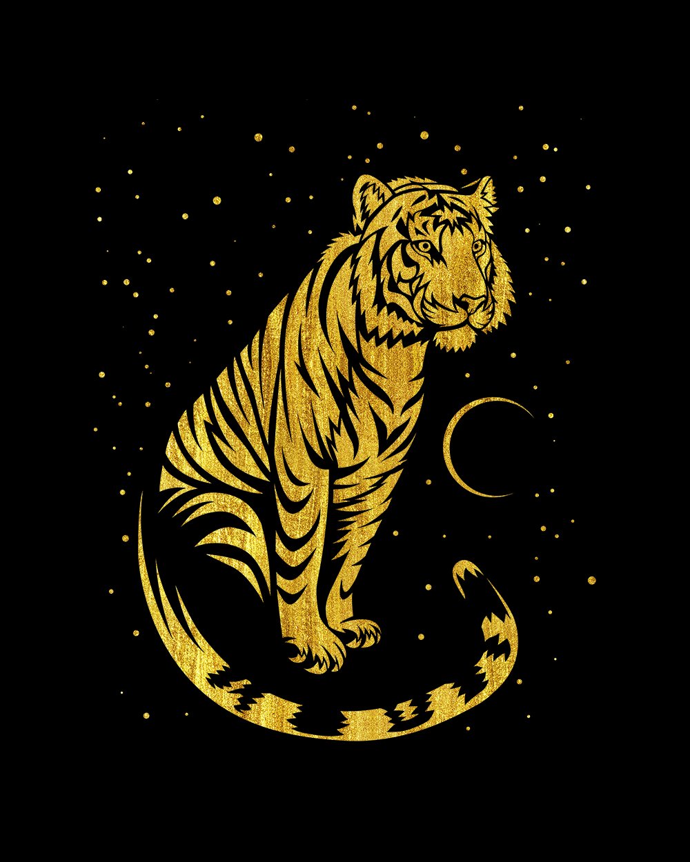 Golden Tribal Tiger T-Shirt Australia Online