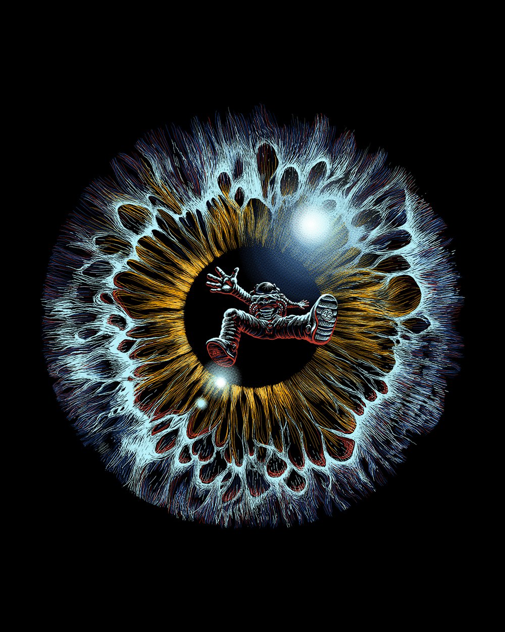Lost in Your Eye Cosmic T-Shirt Australia Online #colour_black