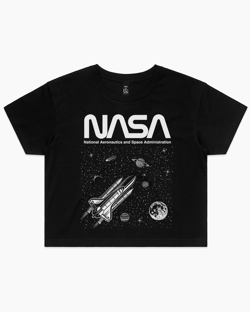 NASA Galaxy Crop Tee Australia Online #colour_black