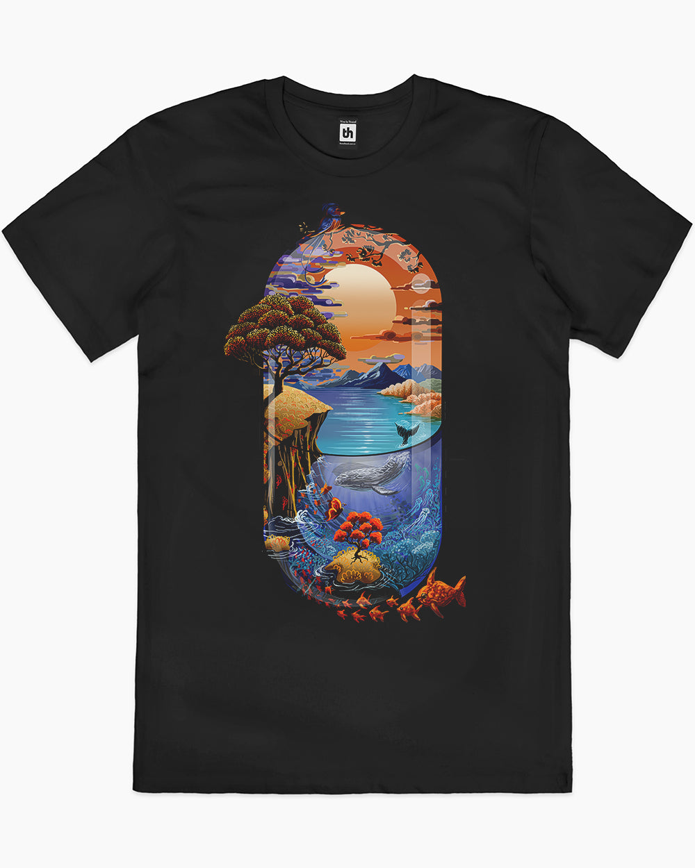 Nature is Medicine T-Shirt Australia Online #colour_black