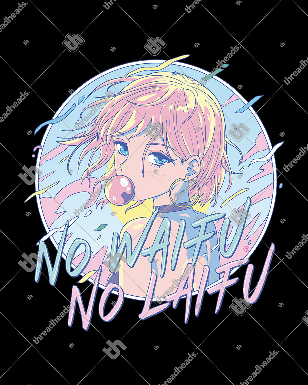 No Waifu No Laifu T-Shirt Australia Online #colour_black