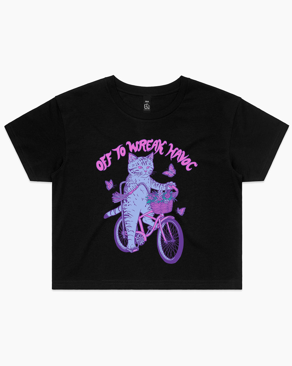 Off to Wreak Havoc Crop Tee Australia Online #colour_black
