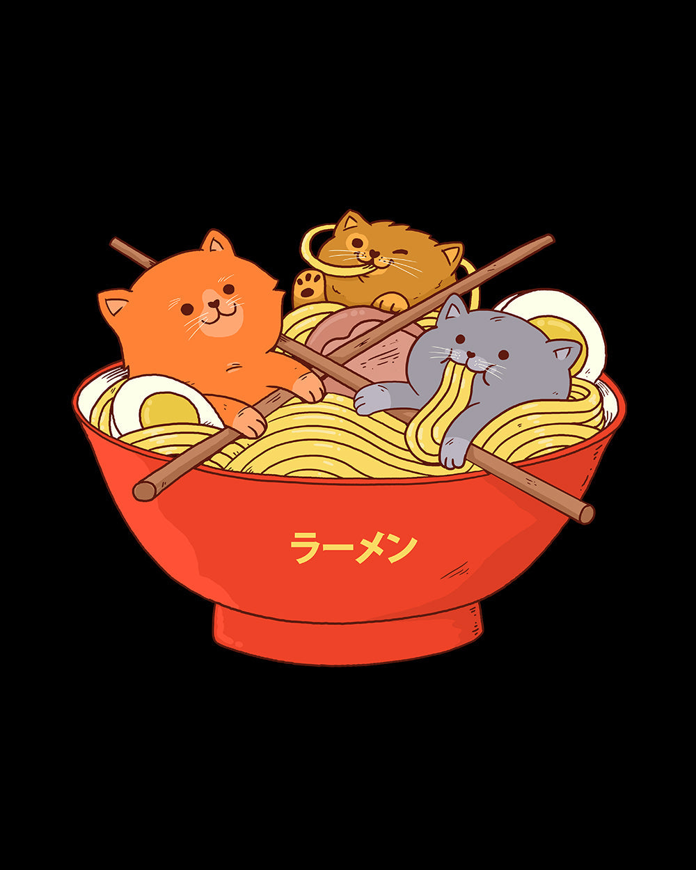Ramen and Cats Crop Tee Australia Online #colour_black