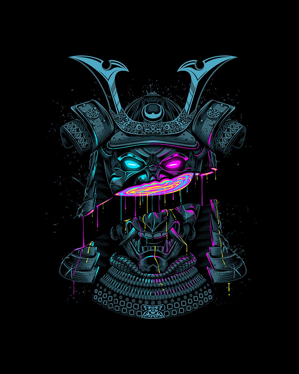 Samurai Mask Liquid Cut T-Shirt Australia Online
