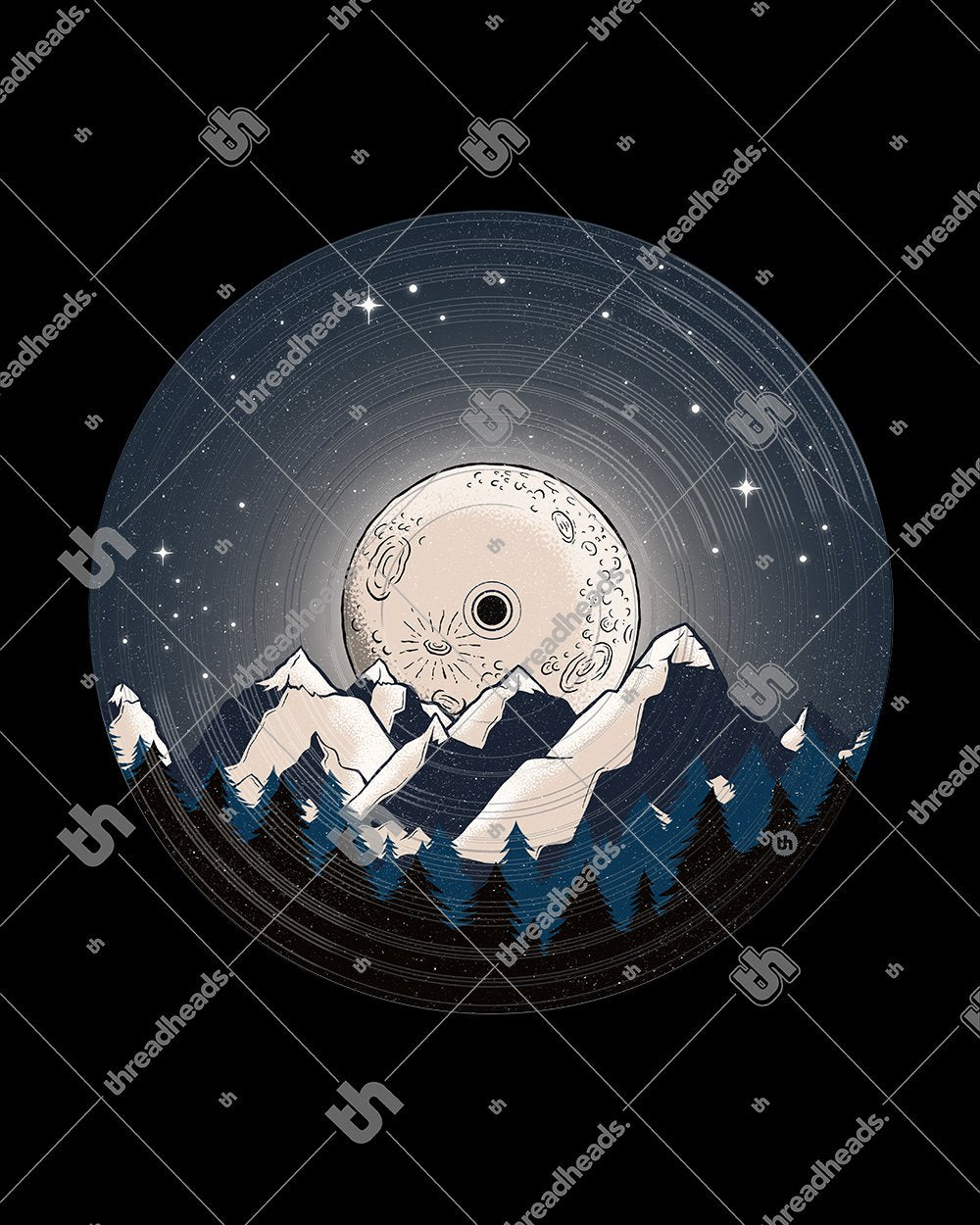 Vinyl Moon T-Shirt Australia Online #colour_black