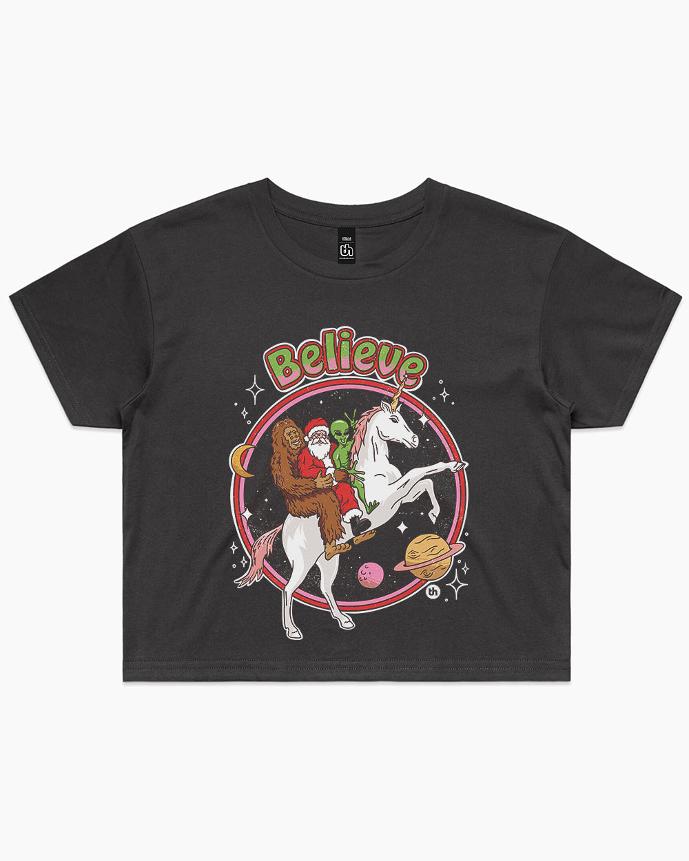 Believe Crop Tee Australia Online #colour_coal