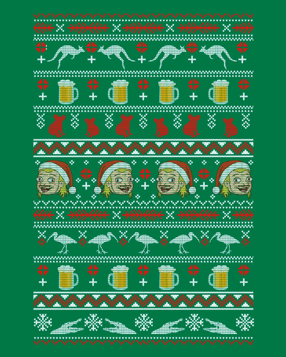 Aussie Ugly Sweater T-Shirt Australia Online #colour_green