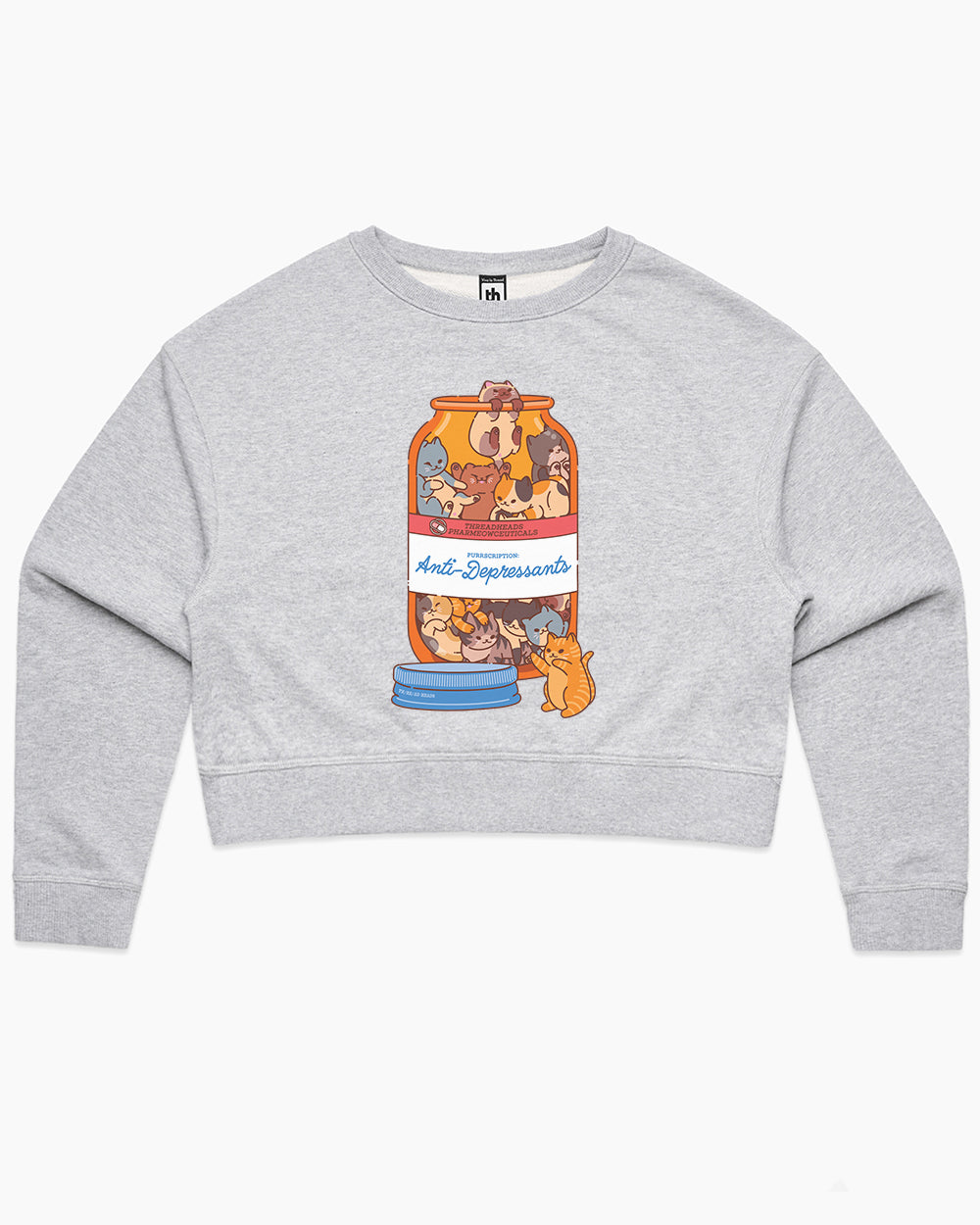 Anti-Depressants Crop Sweater Australia Online #colour_grey