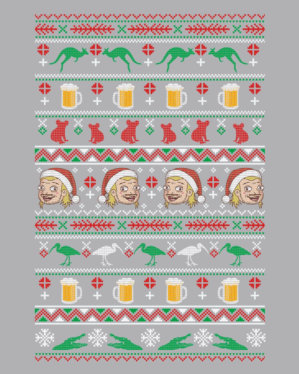 Aussie Ugly Sweater T-Shirt Australia Online #colour_grey