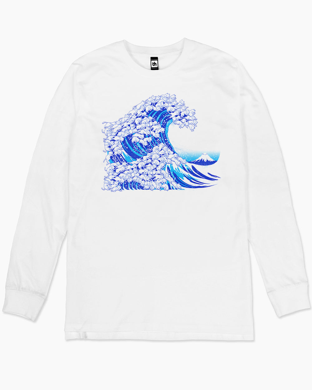Kanagawa Cat Wave Long Sleeve Australia Online #colour_white