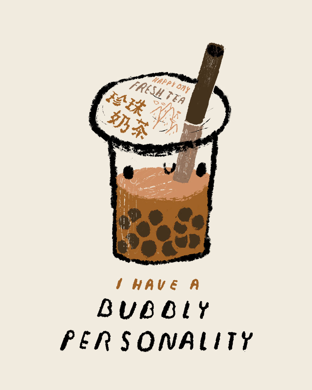 Bubbly Personality T-Shirt Australia Online #colour_natural