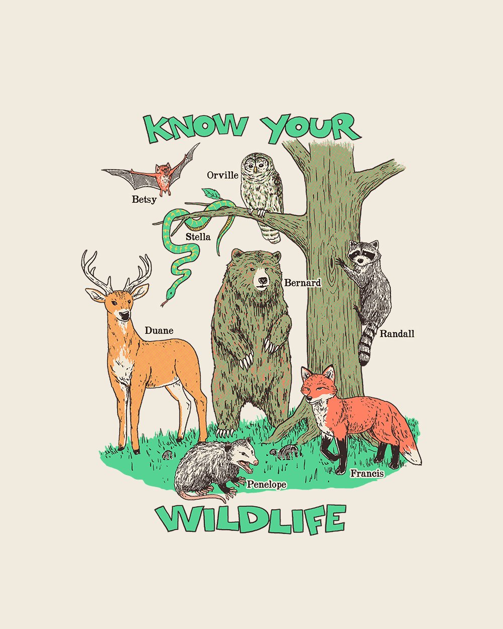 Know Your Wildlife T-Shirt Australia Online #colour_natural