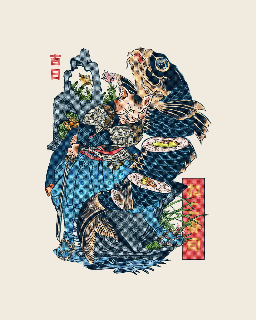 Neko Sushi T-Shirt Australia Online