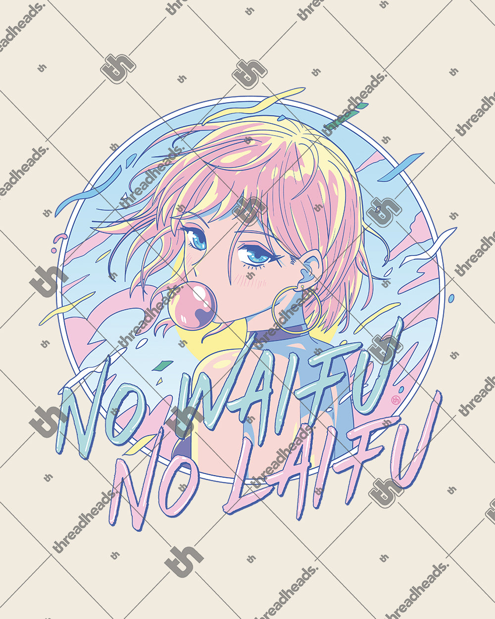 No Waifu No Laifu T-Shirt Australia Online #colour_natural