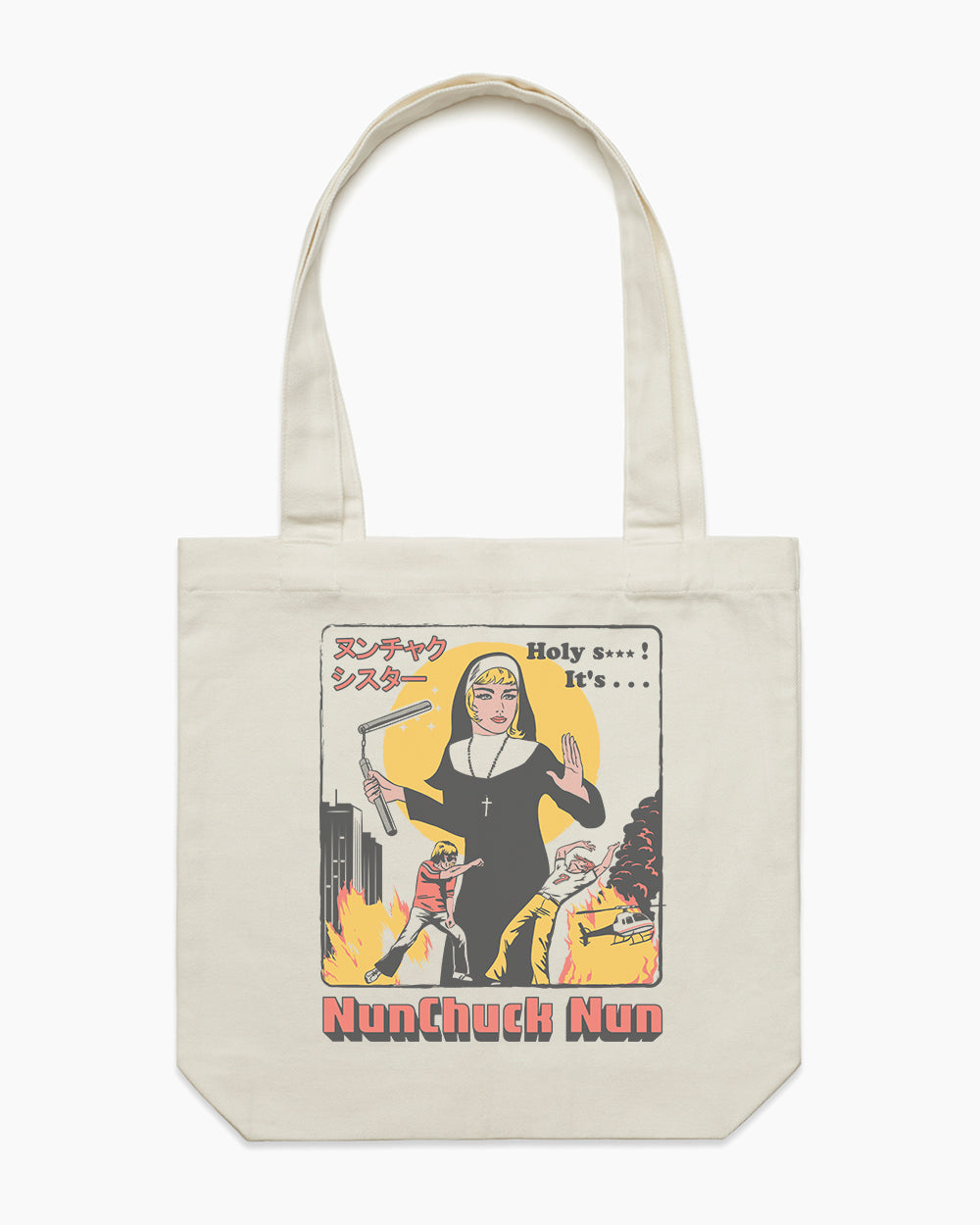 Nunchuck Nun Tote Bag Australia Online #colour_natural
