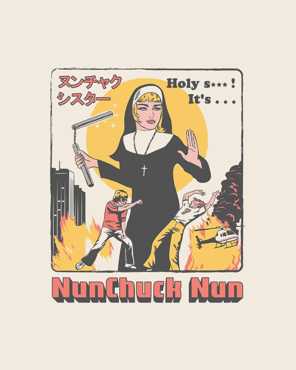 Nunchuck Nun Tote Bag Australia Online #colour_natural