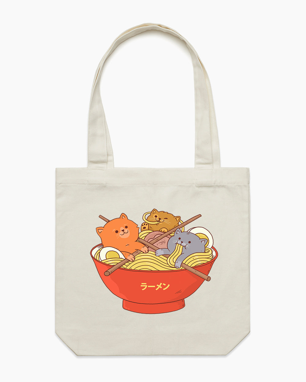 Ramen and Cats Tote Bag Australia Online #colour_natural