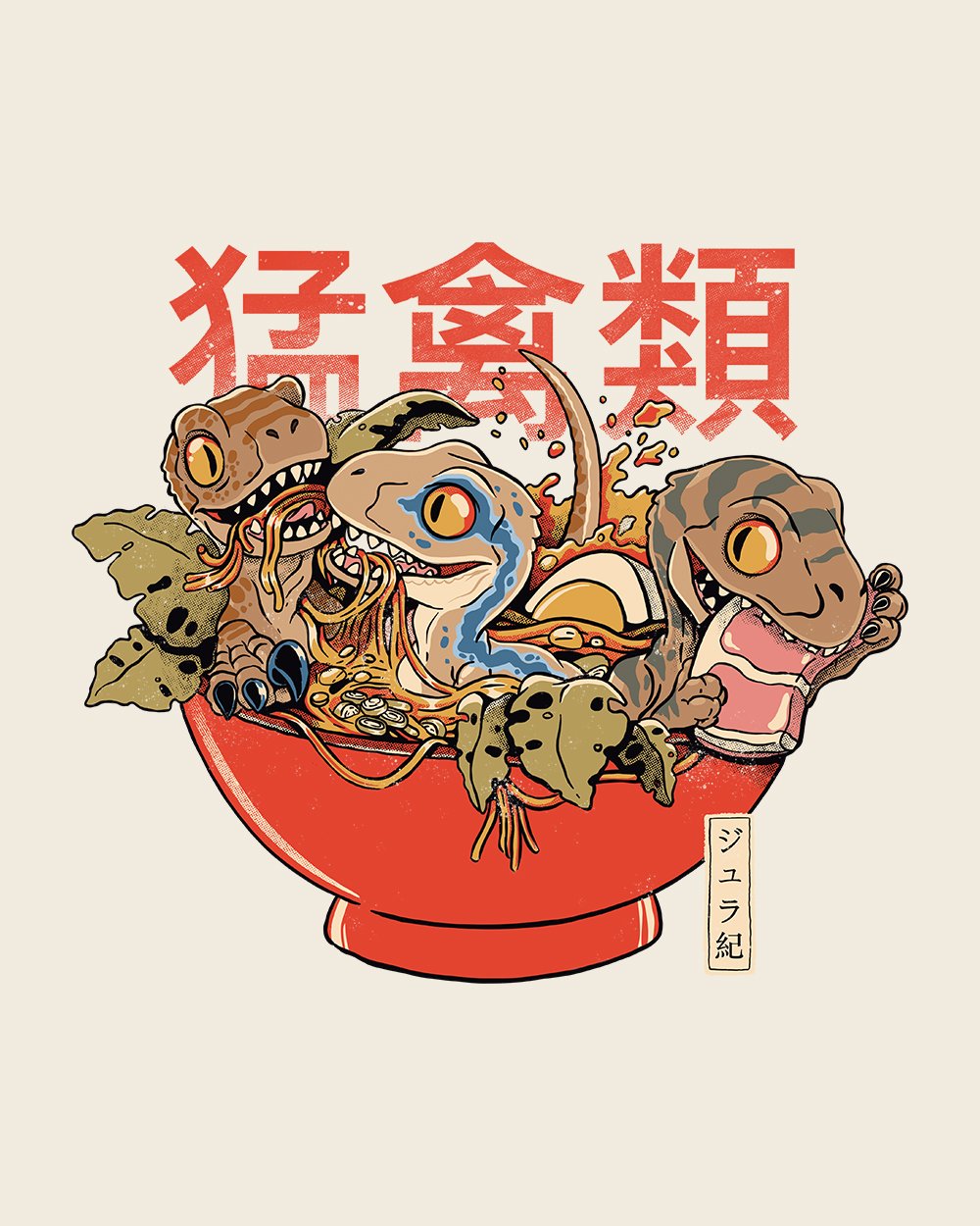 Ramen Raptors T-Shirt Australia Online #colour_natural