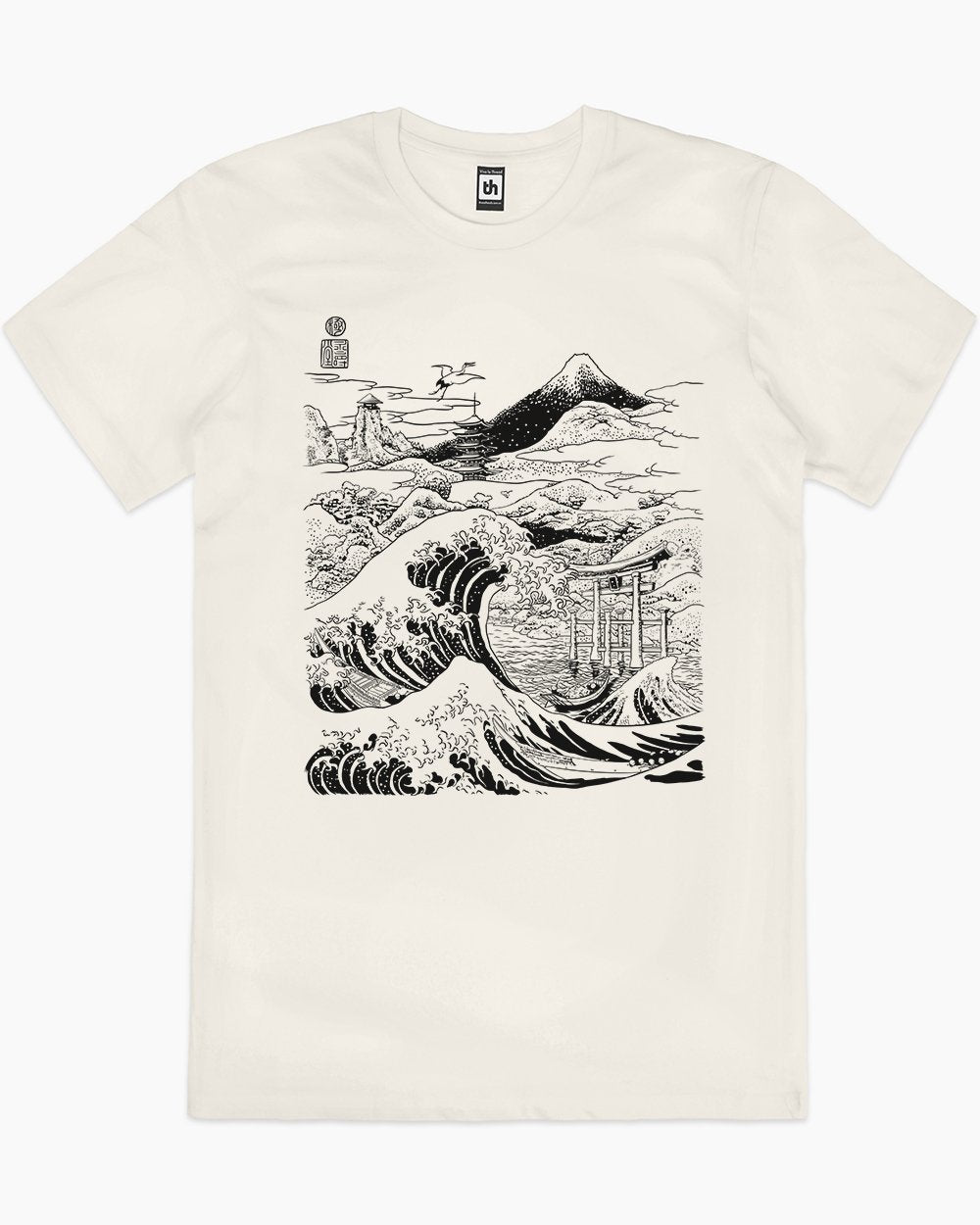 The Great Wave on Mount Fujiyama T-Shirt Australia Online #colour_natural