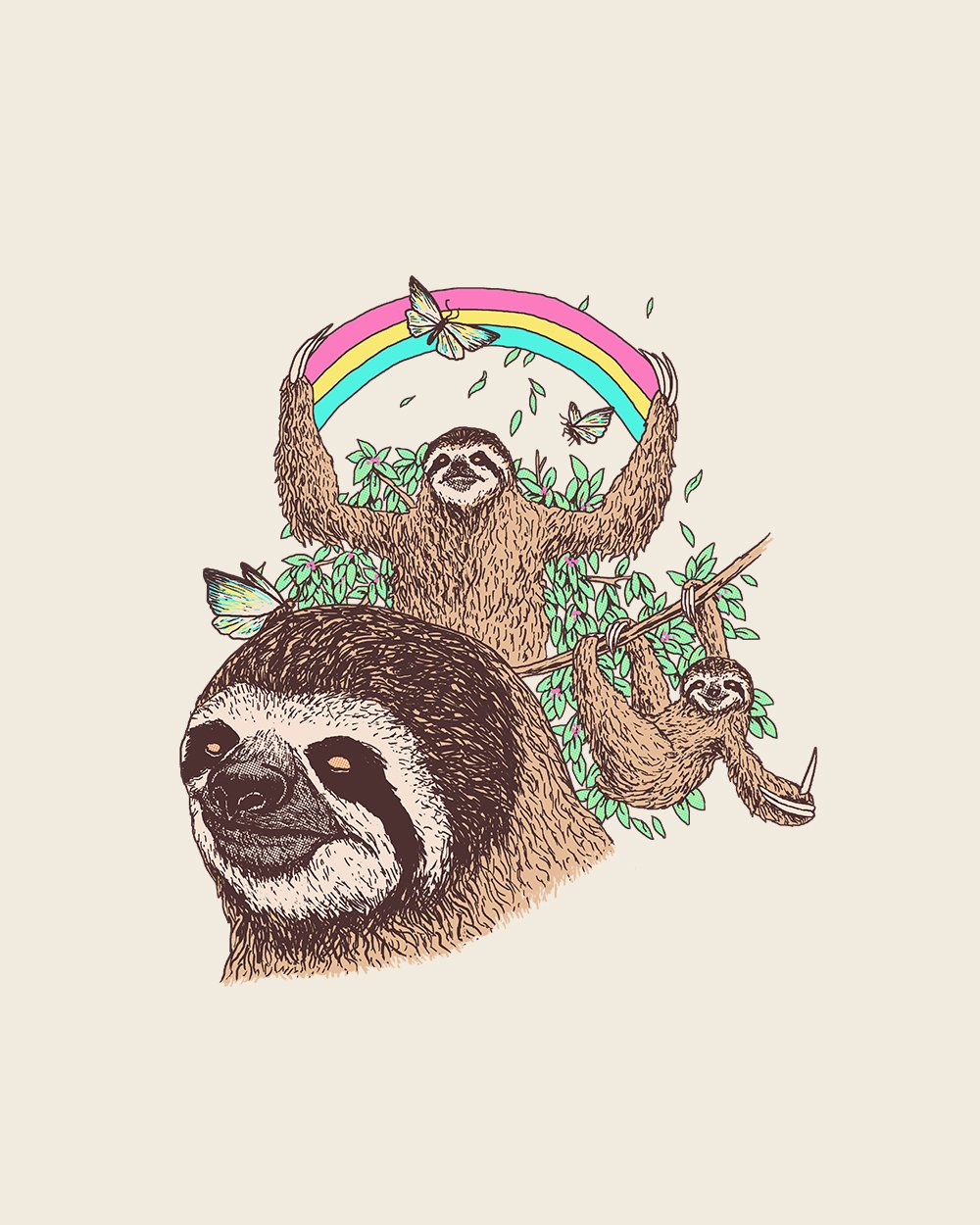 The Sloth Life T-Shirt Australia Online #colour_natural