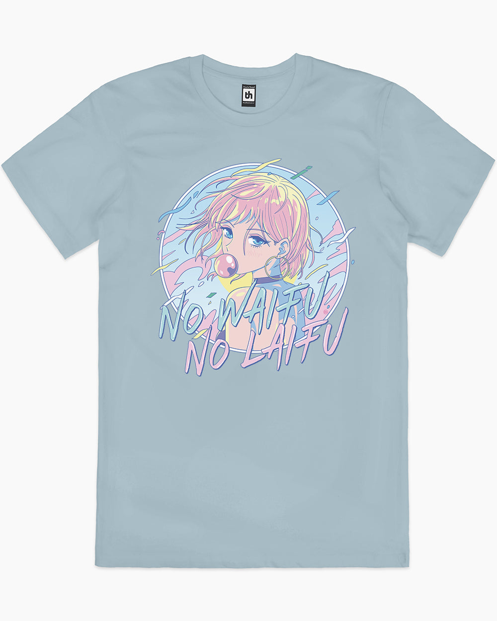 No Waifu No Laifu T-Shirt Australia Online #colour_pale blue