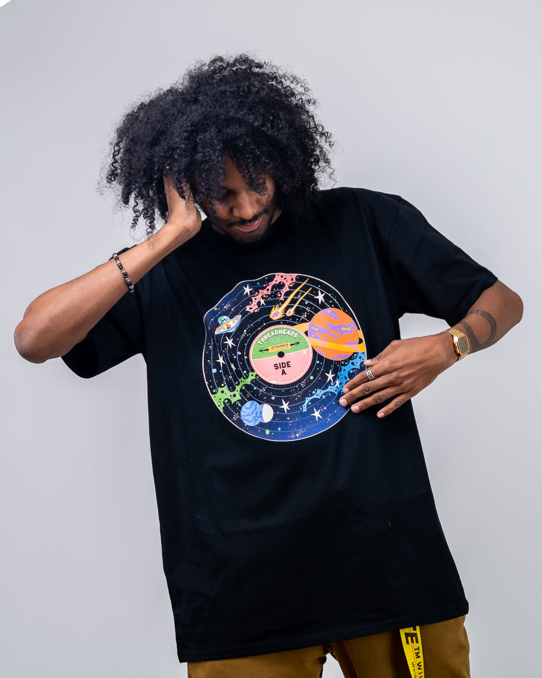 Vinyl Universe T-Shirt Australia Online #colour_black
