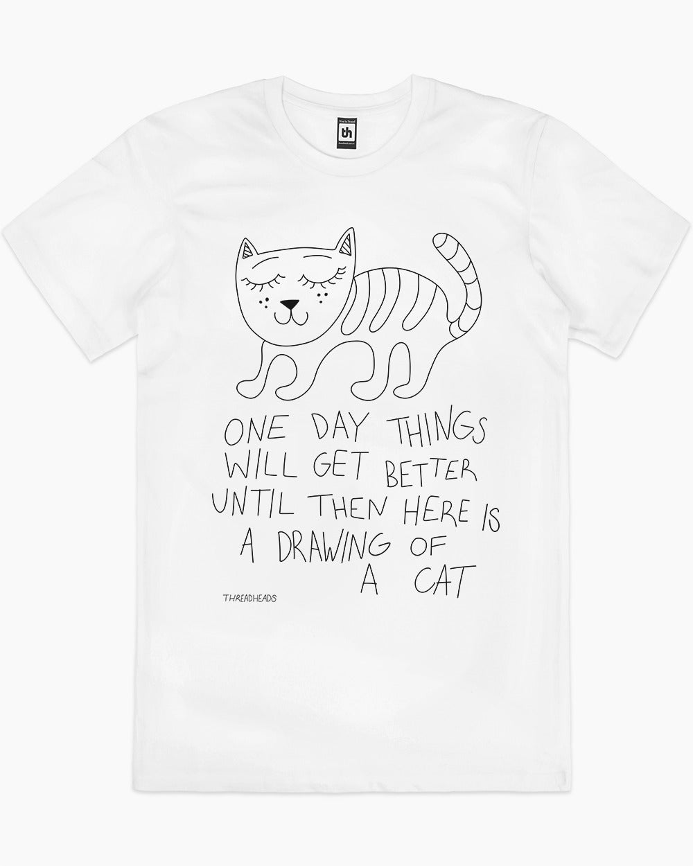 Drawing Of A Cat T-Shirt Australia Online