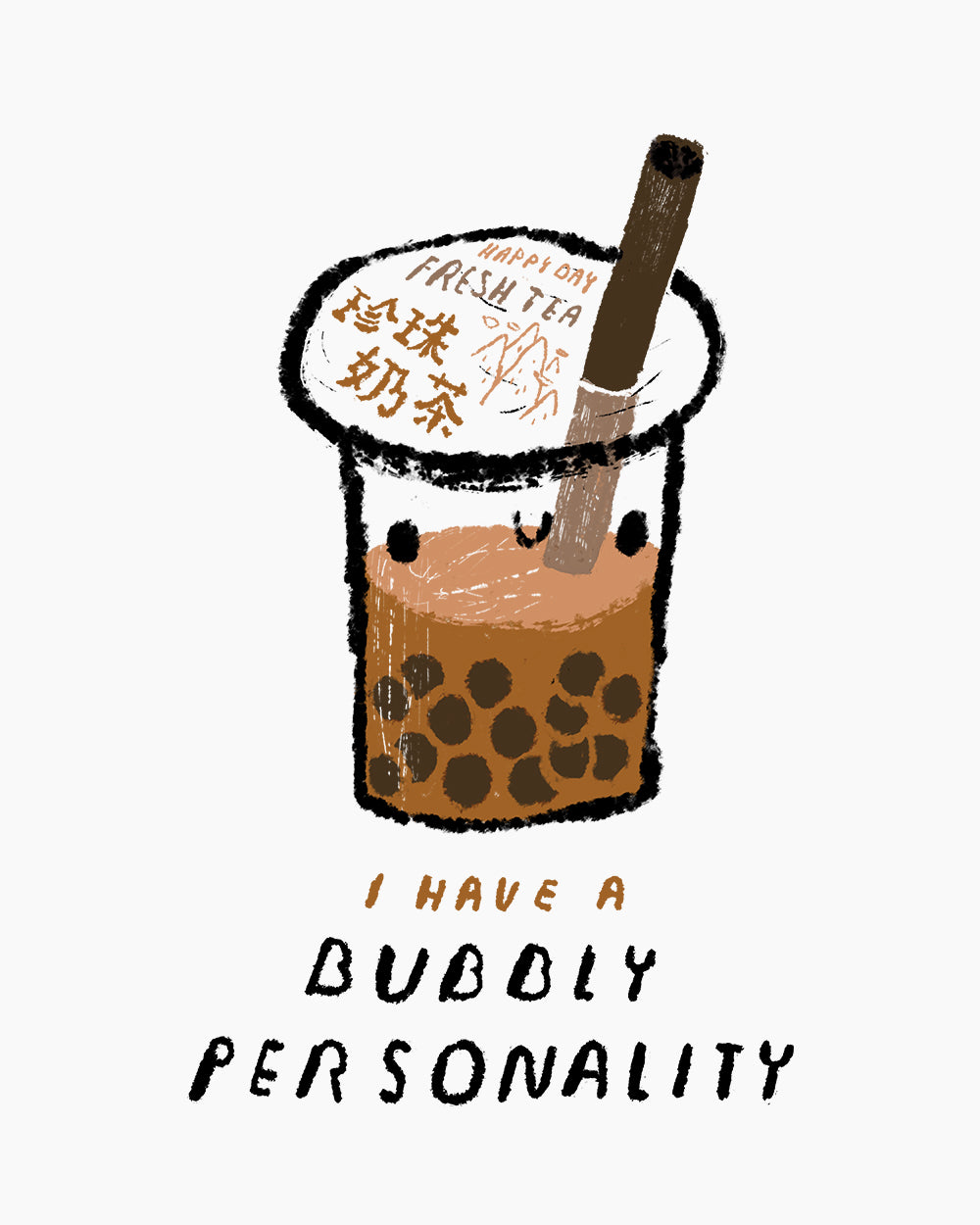 Bubbly Personality T-Shirt Australia Online #colour_white
