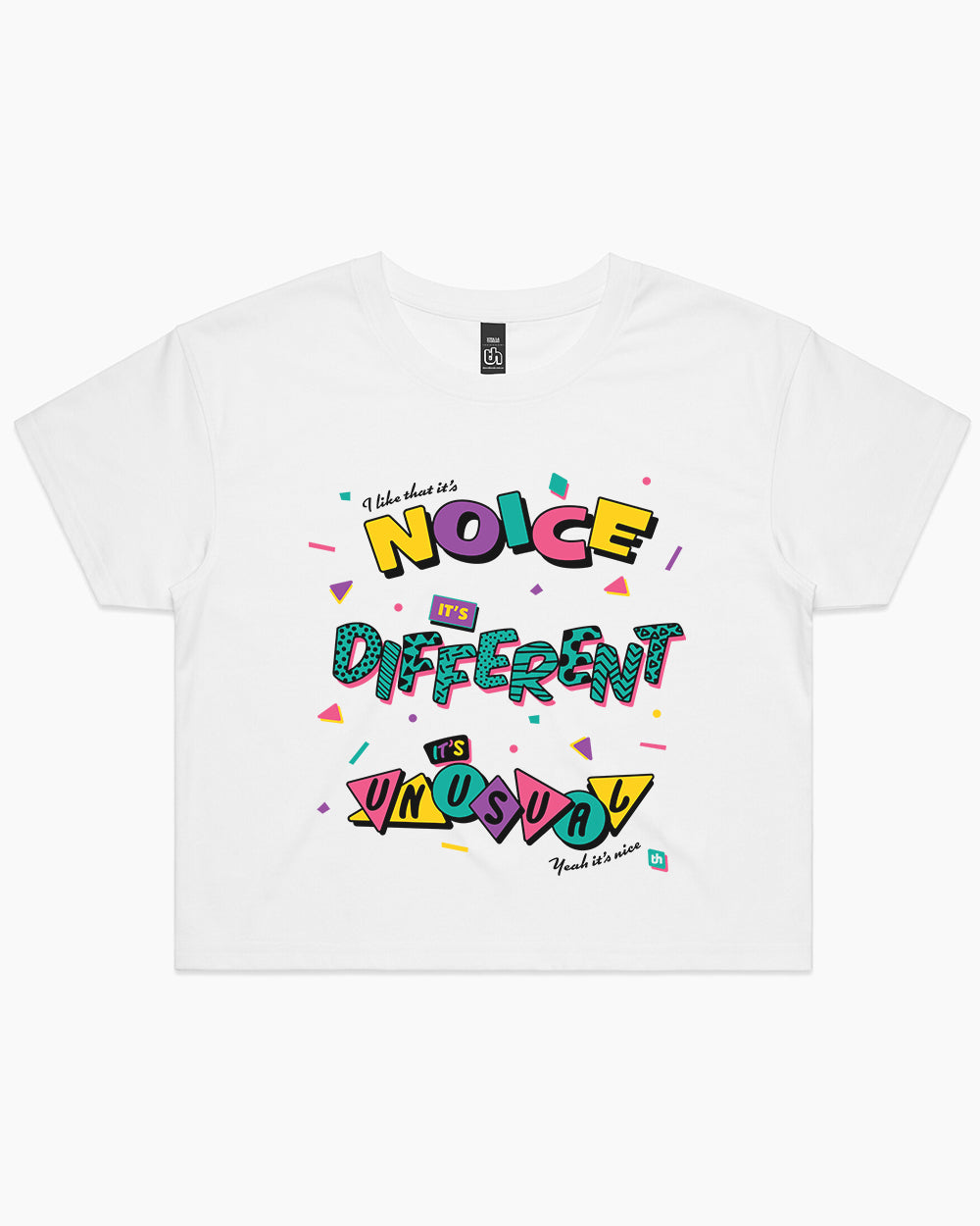 It's Noice It's Different It's Unusual Crop Tee Australia Online #colour_white