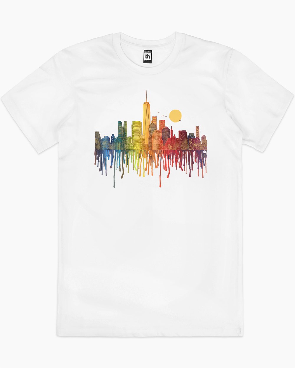 Melting Cityscapes T-Shirt Australia Online #colour_white