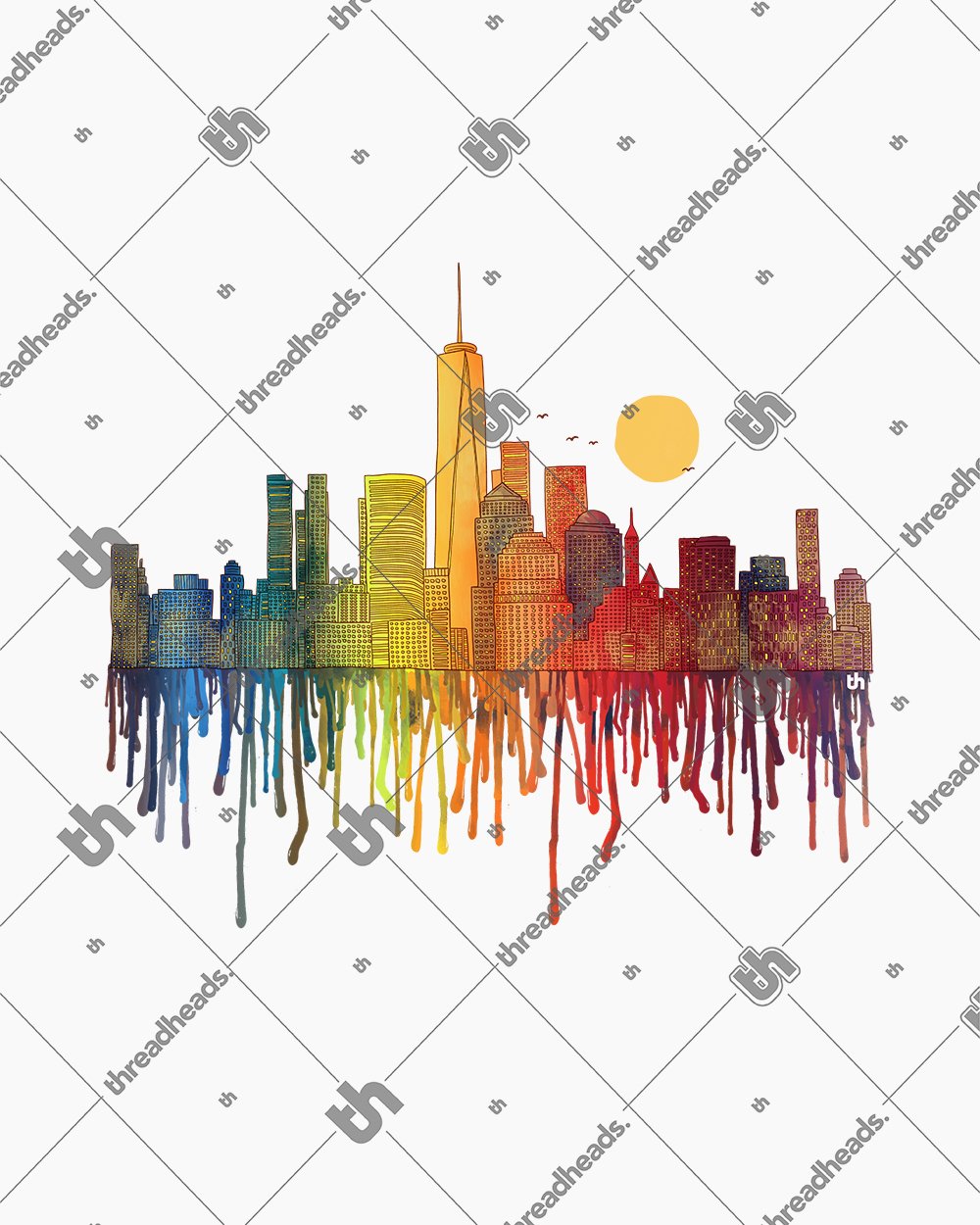 Melting Cityscapes T-Shirt Australia Online #colour_white