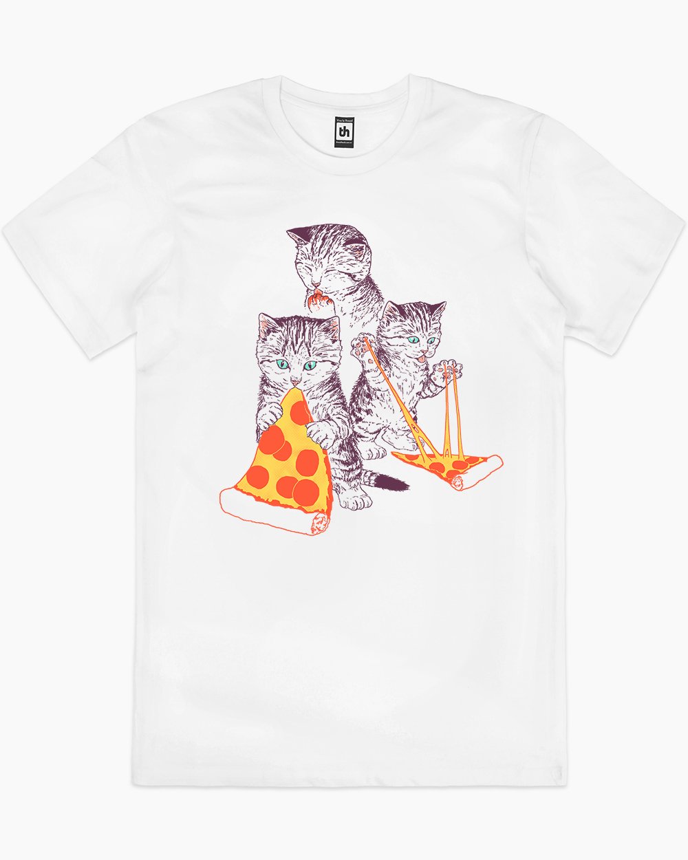 Pizza Kittens T-Shirt Australia Online #colour_white