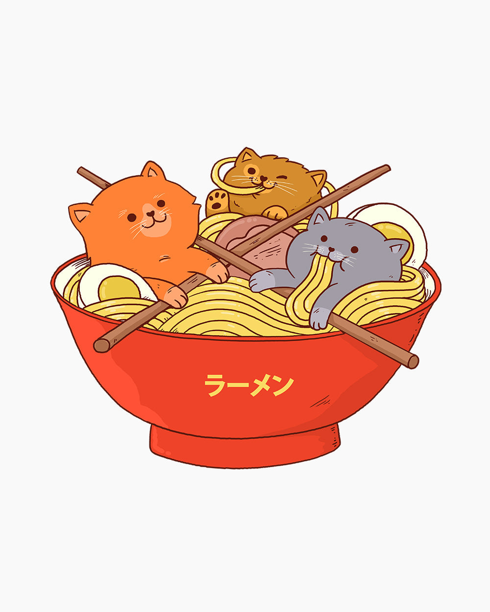 Ramen and Cats Crop Tee Australia Online #colour_white