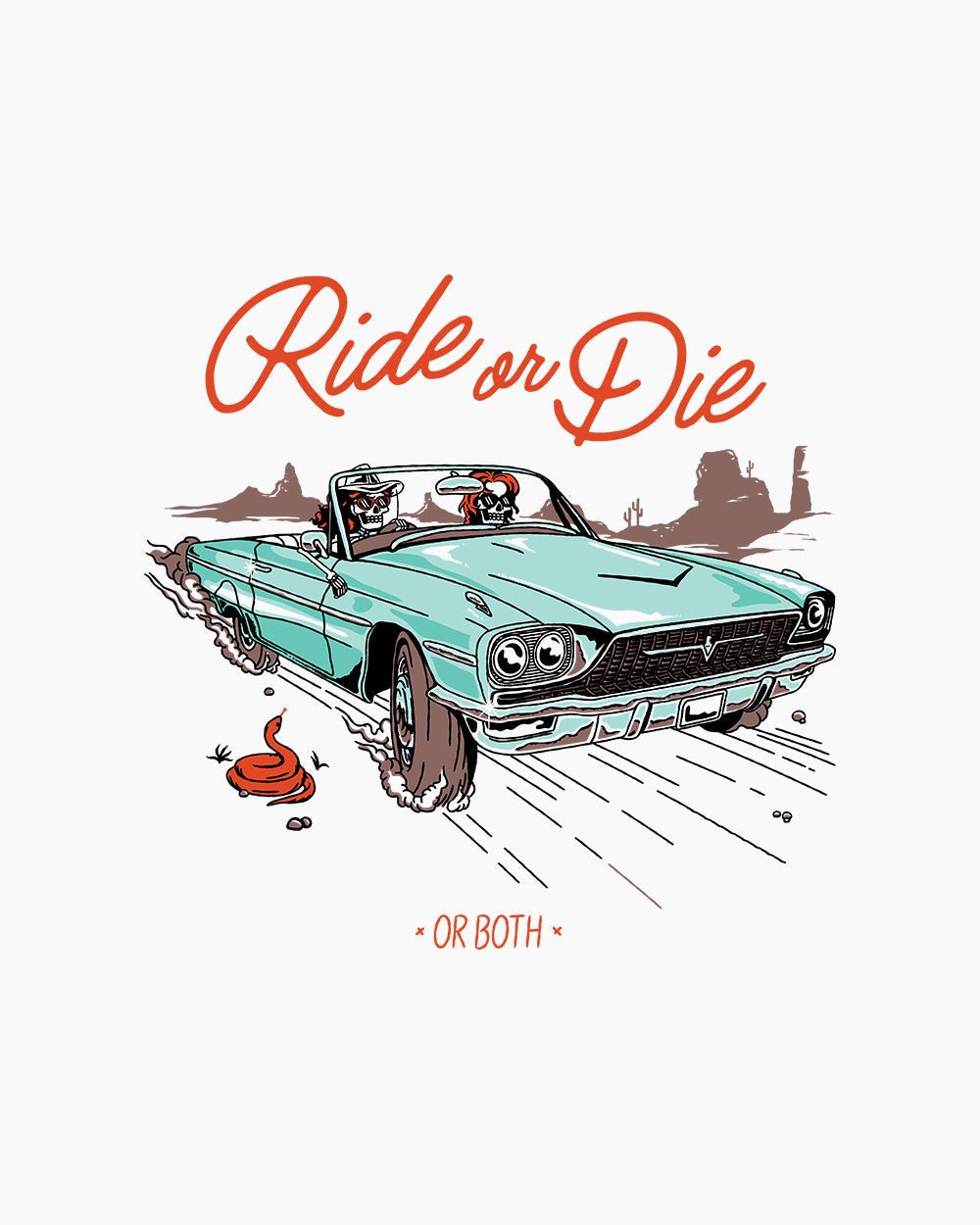 Ride or Die or Both T-Shirt Australia Online #colour_white