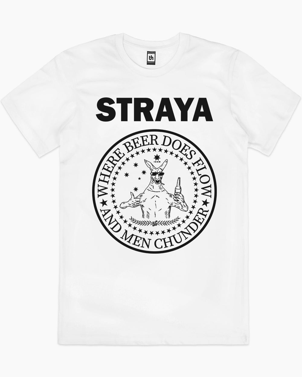 Straya - Where Beer Does Flow & Men Chunder T-Shirt Australia Online