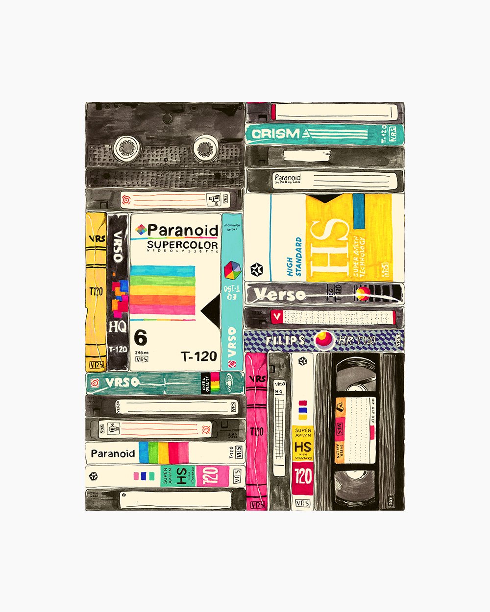 Tape Pattern T-Shirt Australia Online #colour_white