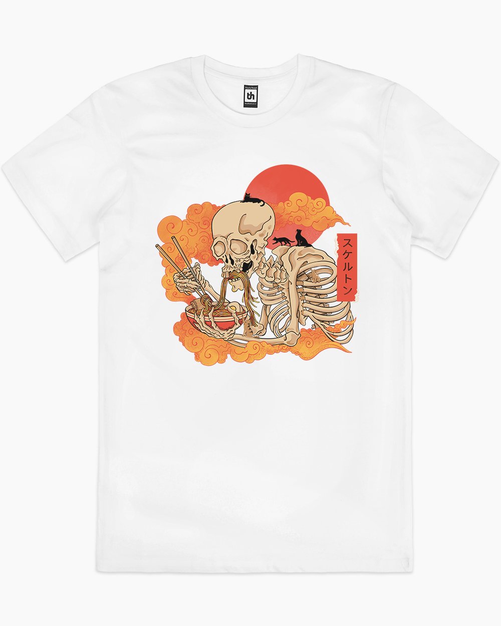 Yokai Ramen and Cats T-Shirt Australia Online #colour_white