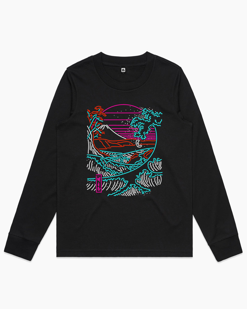 Retro Waves Long Sleeve Australia Online #colour_black