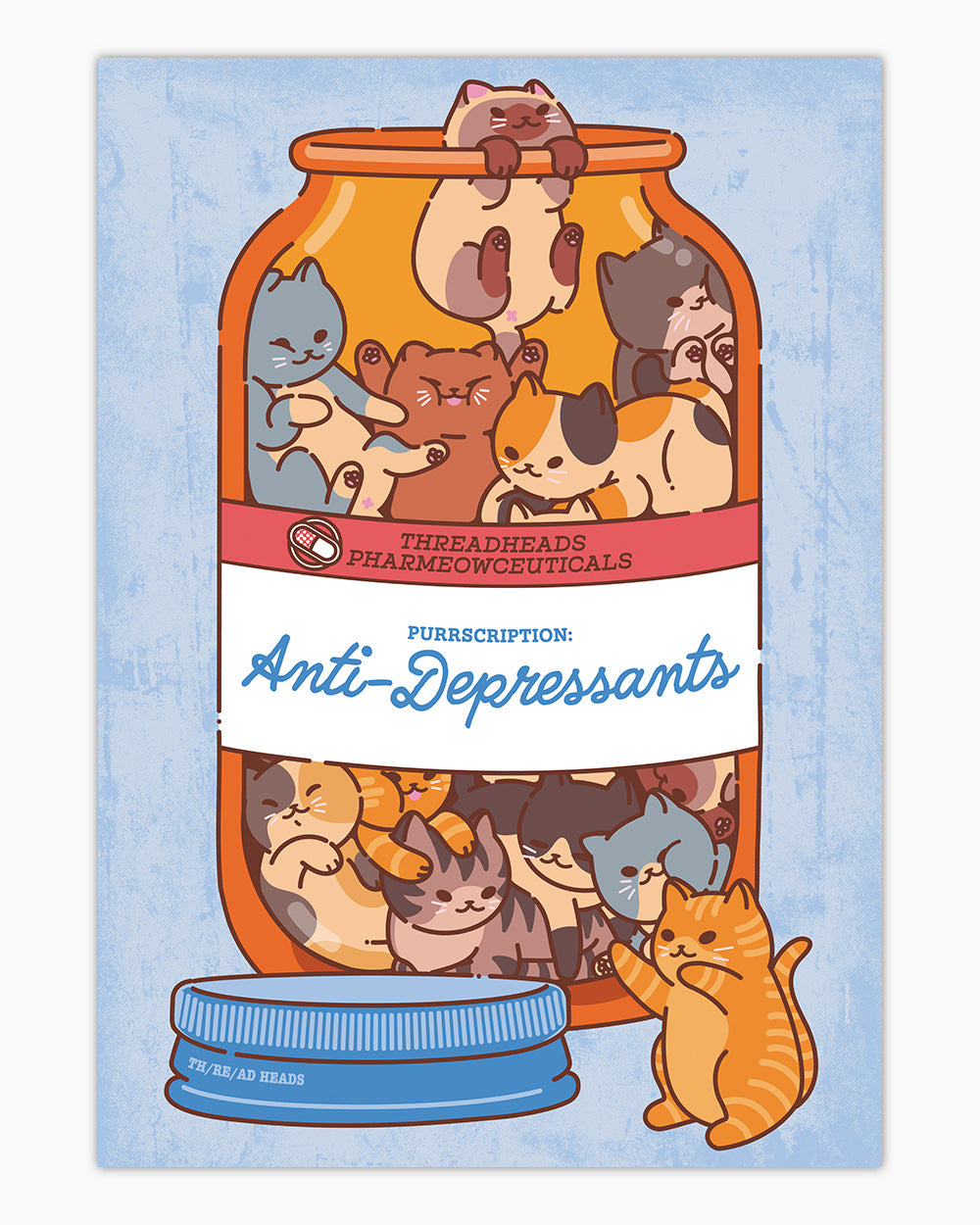 Anti-Depressants Art Print Australia Online #colour_blue