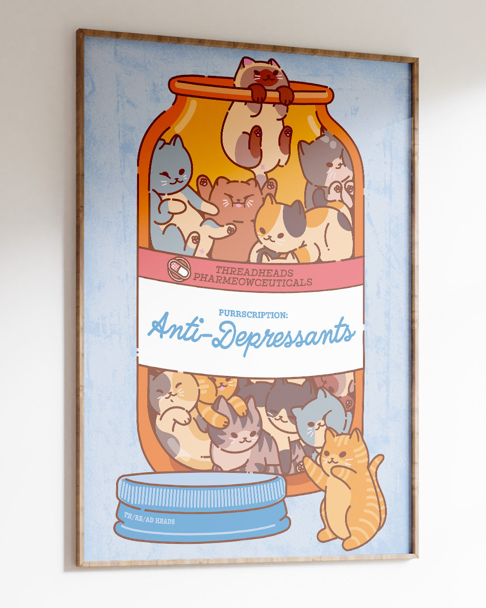 Anti-Depressants Art Print Australia Online #colour_blue