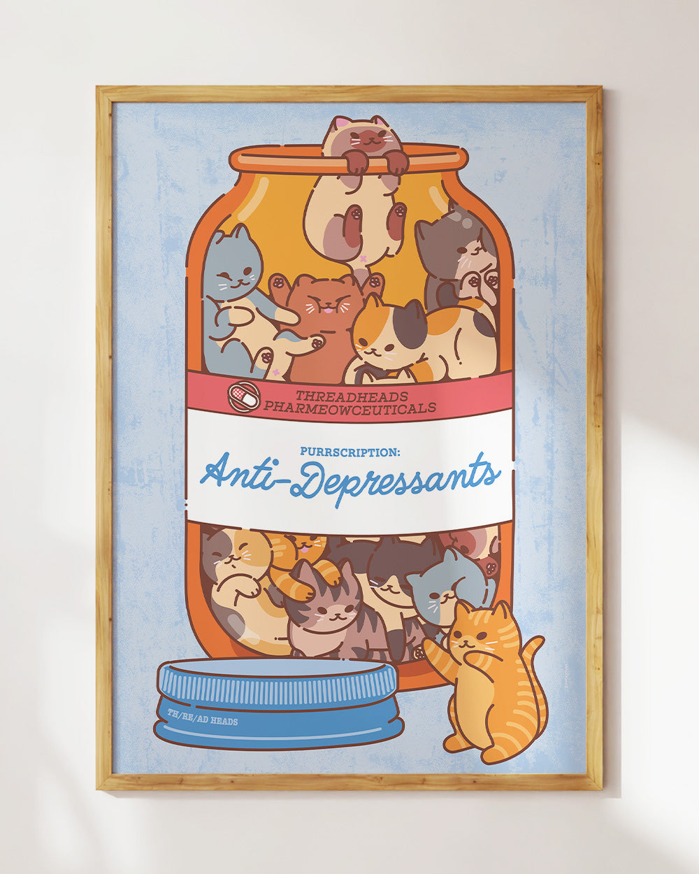 Anti-Depressants Art Print Australia Online #colour_blue