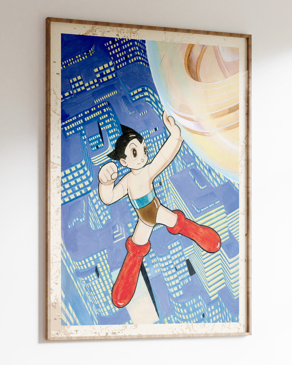 Astro Boy City Art Print #colour_Natural
